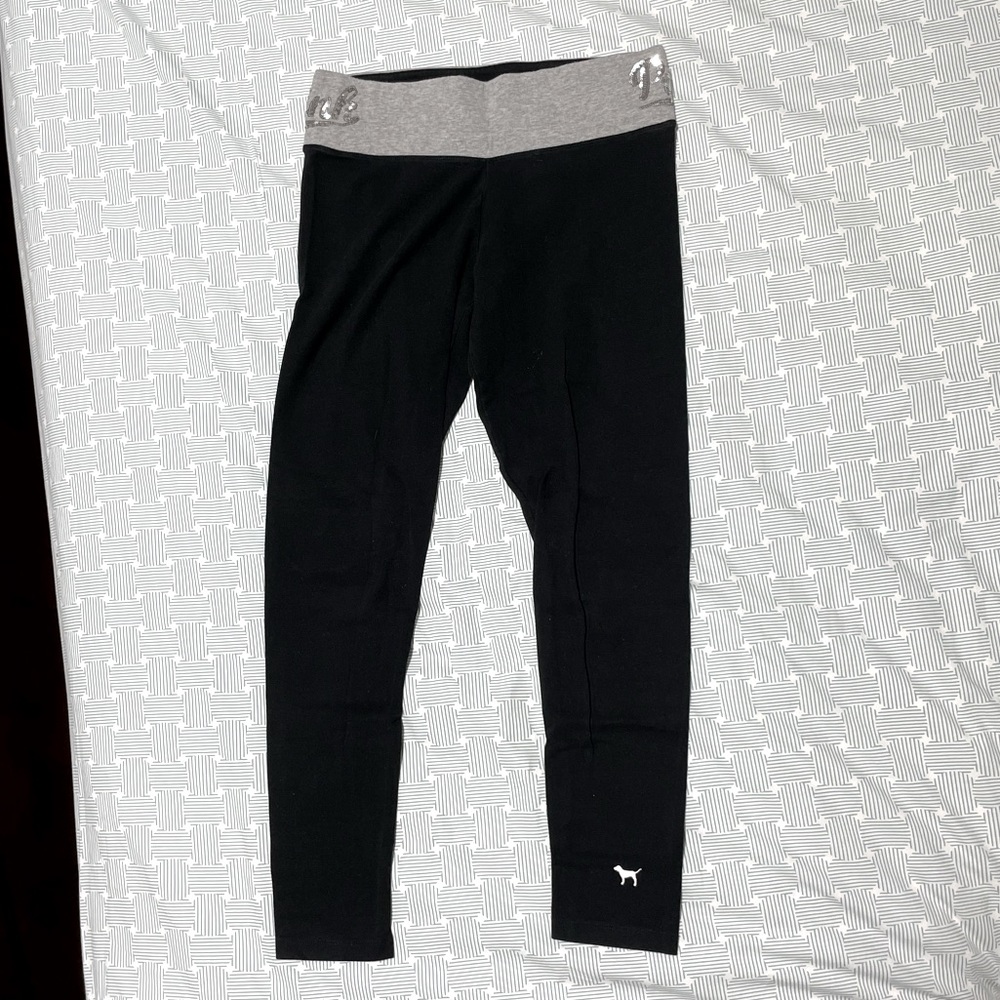 Black & Gray PINK yoga pants / leggings- Medium